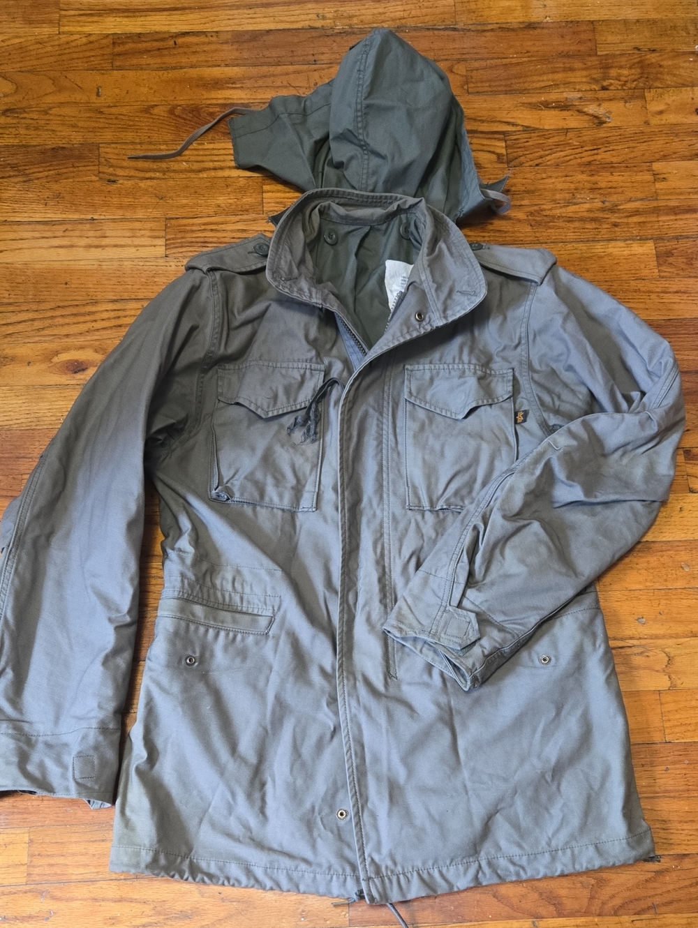 Alpha Industries M-65 Field Jacket XS Regular Green Military Coat Hooded